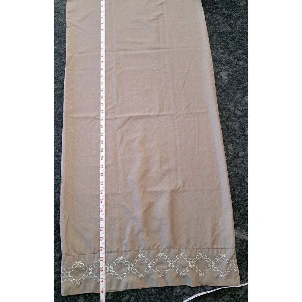 Huntington Home 4 Piece King Sheet & Pillowcase Set Tan Taupe Hem Embroidered